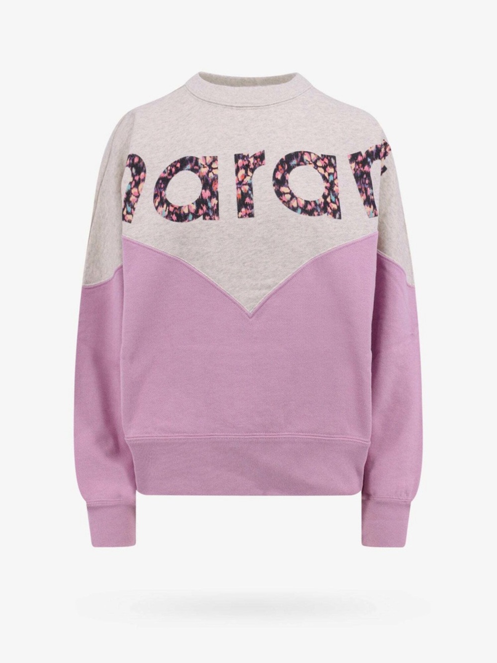 Isabel Marant Lilac and Light Gray Houston Logo Pullover Sweatshirt